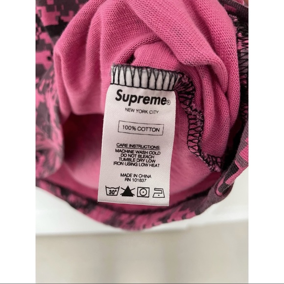 Supreme Red Mosaic Long Sleeve Shirt - Picture 5 of 5